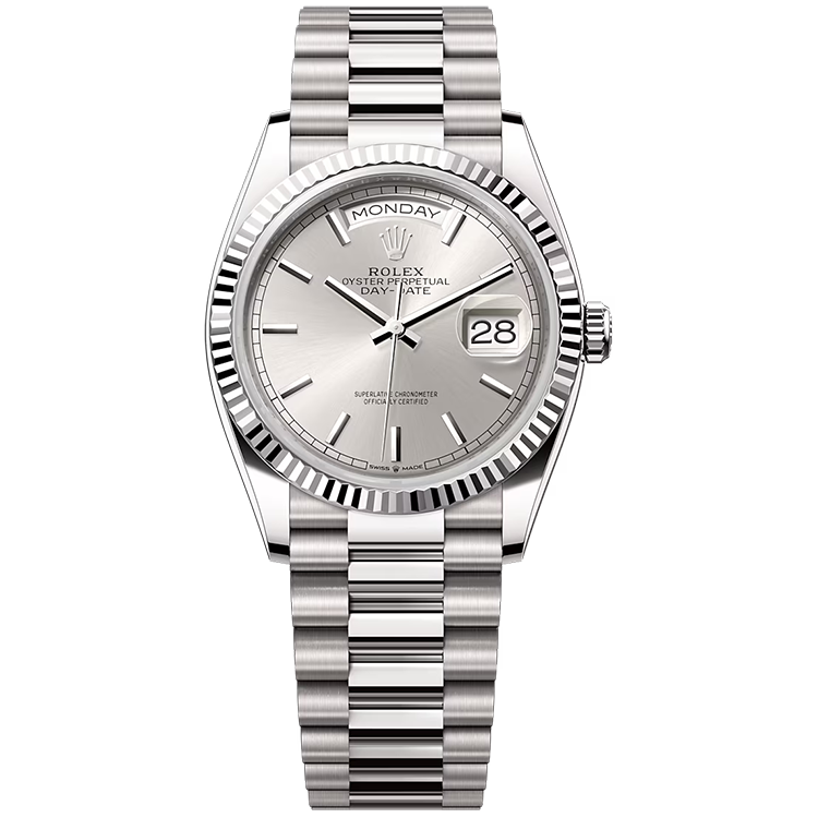 Rolex Day-Date Silver White Gold 36mm - Image 1