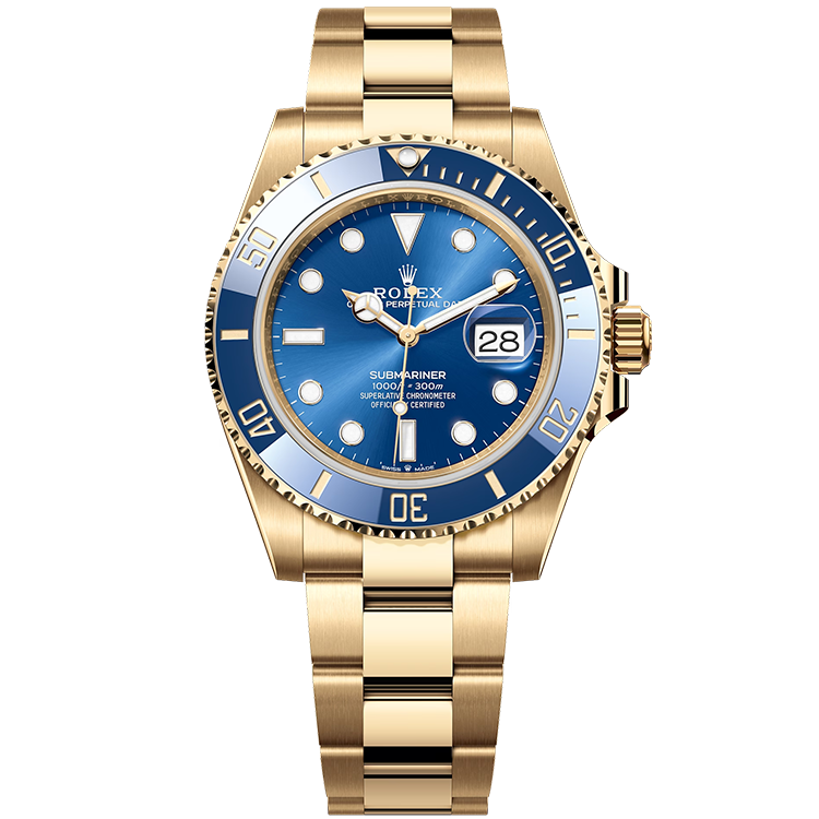"Bluesy" Rolex Submariner Blue Yellow Gold 41mm - Image 1