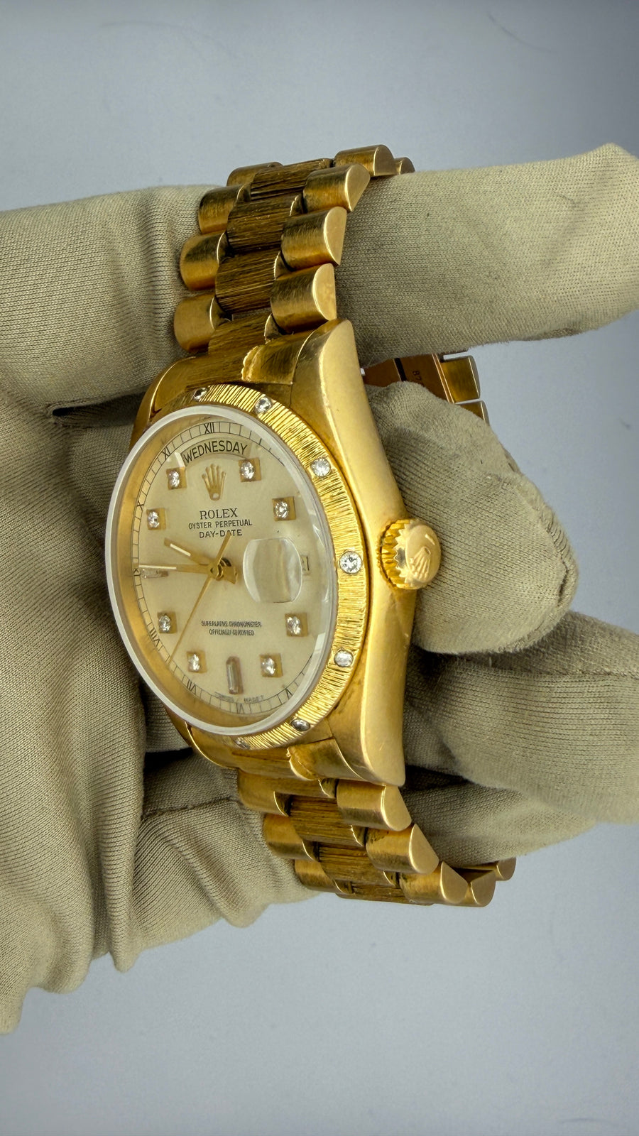 1987 Rolex Day-Date Bark Finish 18078 (Watch & Box) - Image 3
