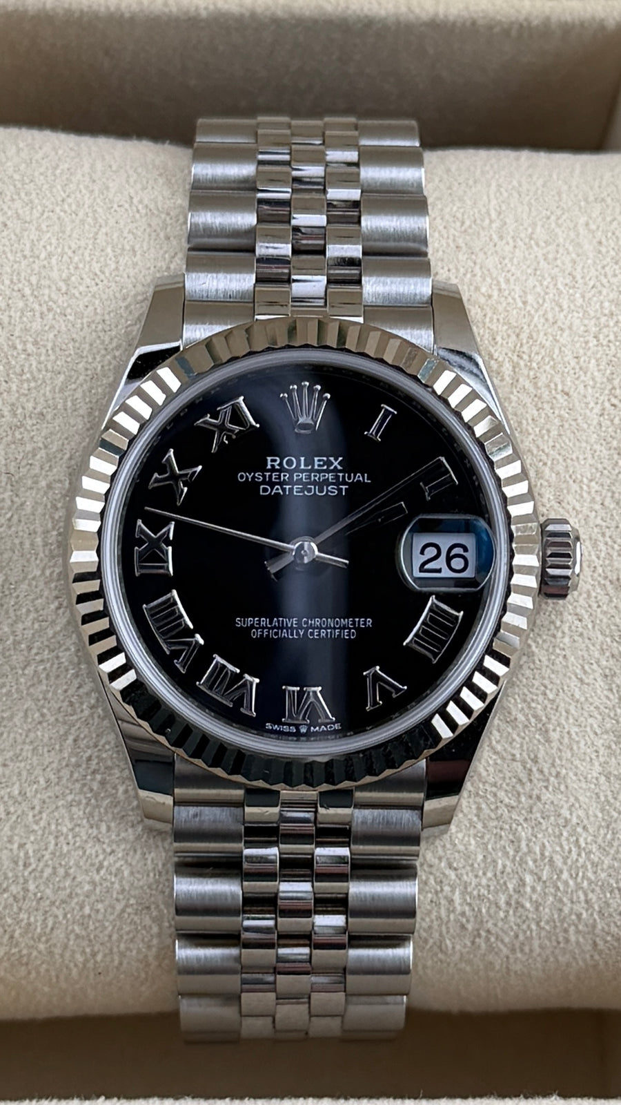 2020 Rolex Date-Just 31 Black Roman Dial 278274 ( Watch,Card,Wt,Box & Booklets) - Image 1