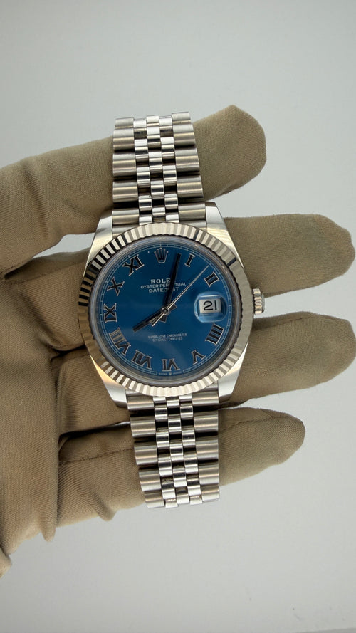 2024 Rolex Date-Just Blue Azzuro 126334 (Watch, Card & Box)