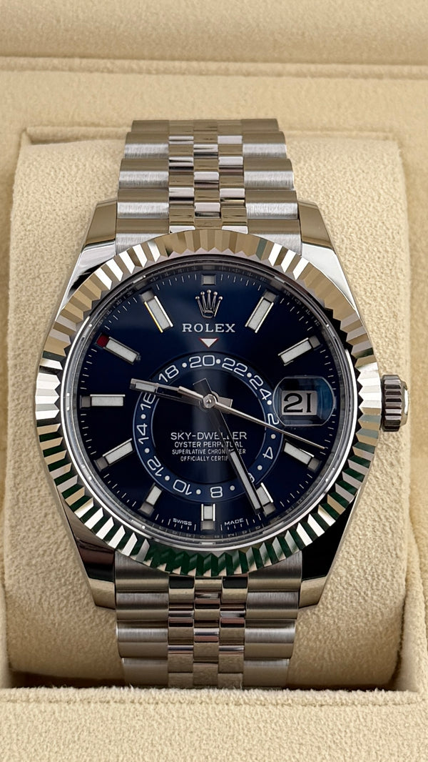 New 2023 Rolex Sky-Dweller Blue Dial 326934 (Watch,Box,Card,WT,Booklets)
