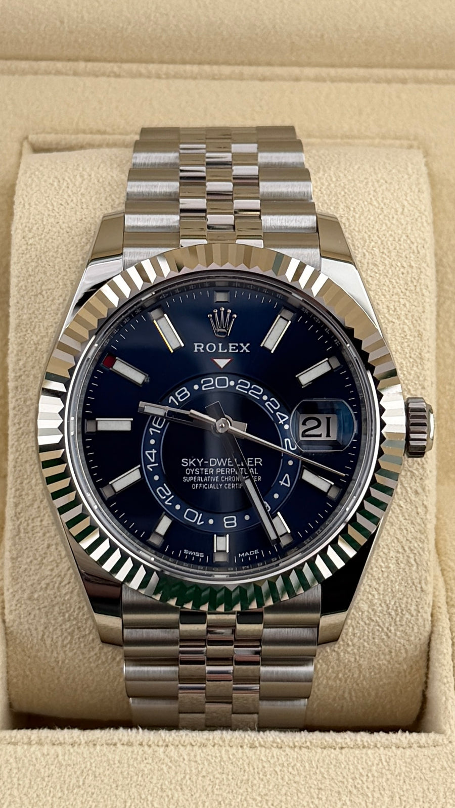New 2023 Rolex Sky-Dweller Blue Dial 326934 (Watch,Box,Card,WT,Booklets) - Image 1