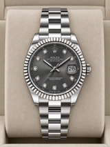 2018 Rolex Datejust 41 Rhodium Diamond Dial 126334 (Watch + Card) - Thumb 1