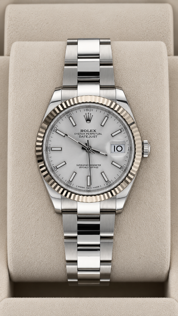 2018 Rolex Datejust 41 White Stick Dial 126334 (Watch + Card + WT)
