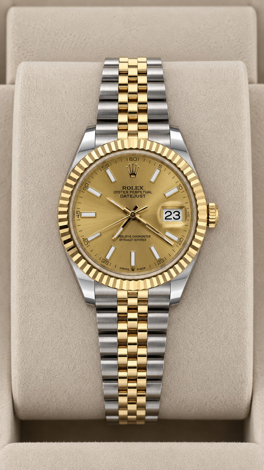 2025 Rolex Datejust 41 Champagne Stick Dial 126333 (Watch + Card) - Image 1