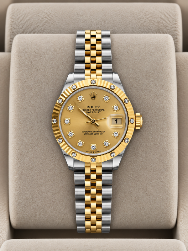 2006 Rolex Datejust 26 Champagne Diamond Dial & Bezel 179313 (Watch + Paper + WT)