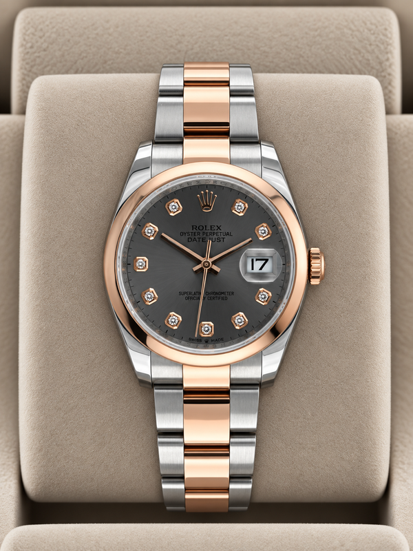 2005 Rolex Datejust 36 Grey Diamond Dial 116201 (Watch + Paper + WT)