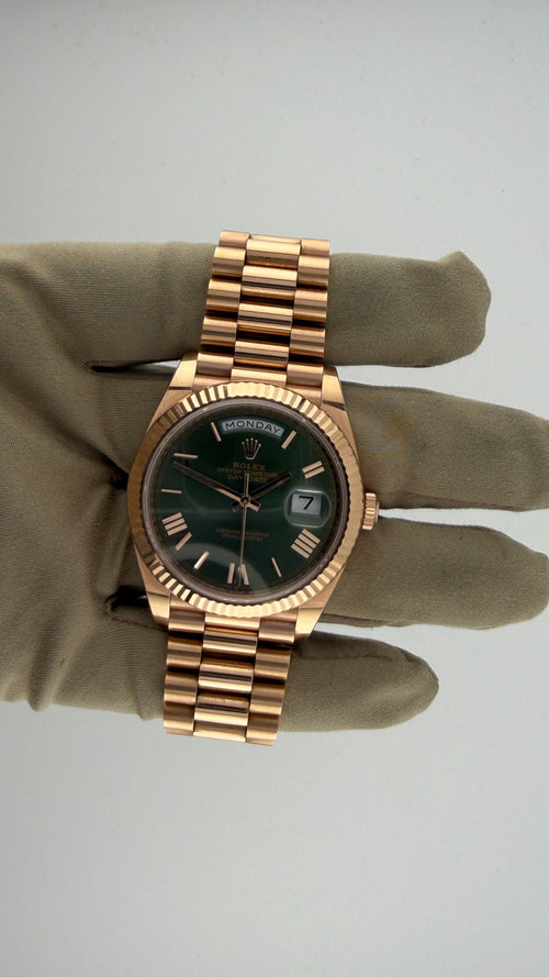 2020 Rolex Day Date 40 Olive Dial 228235 (Watch,Box,Card,2X Tags)