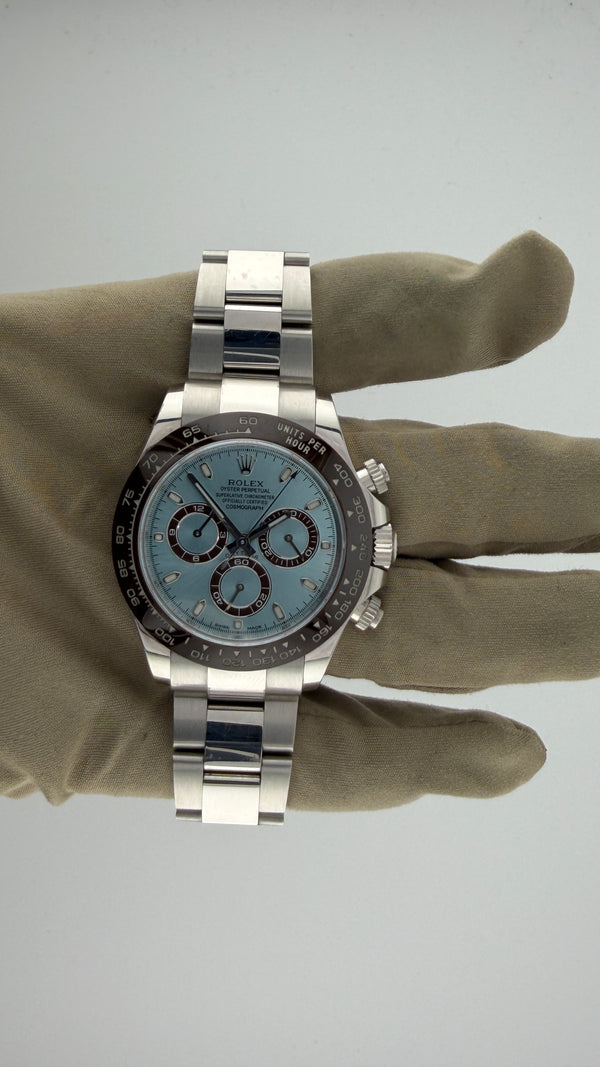 2022 Rolex Daytona Platinum Ice Blue Dial 116506 ( Watch,Box,Cards,Booklets,2X Tags)