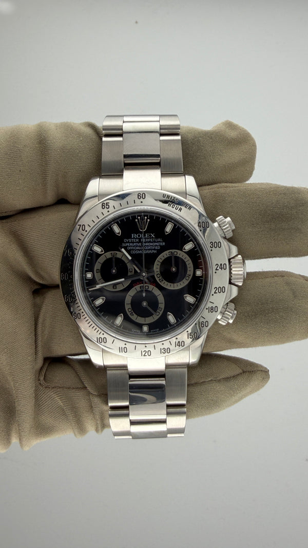 2006 Rolex Cosmograph Daytona Steel Black Dial 116520 (Watch, Box & Papers)