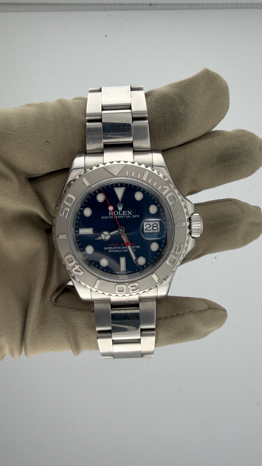 2008 Rolex Yacht-Master 40 Steel/Platinum Blue Dial 116622 (Watch & Box) - Image 2
