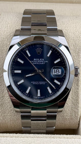 2021 RLX Date-Just Blue Stick Dial 126300 (Watch, Card, Box & Booklets) - Thumb 1