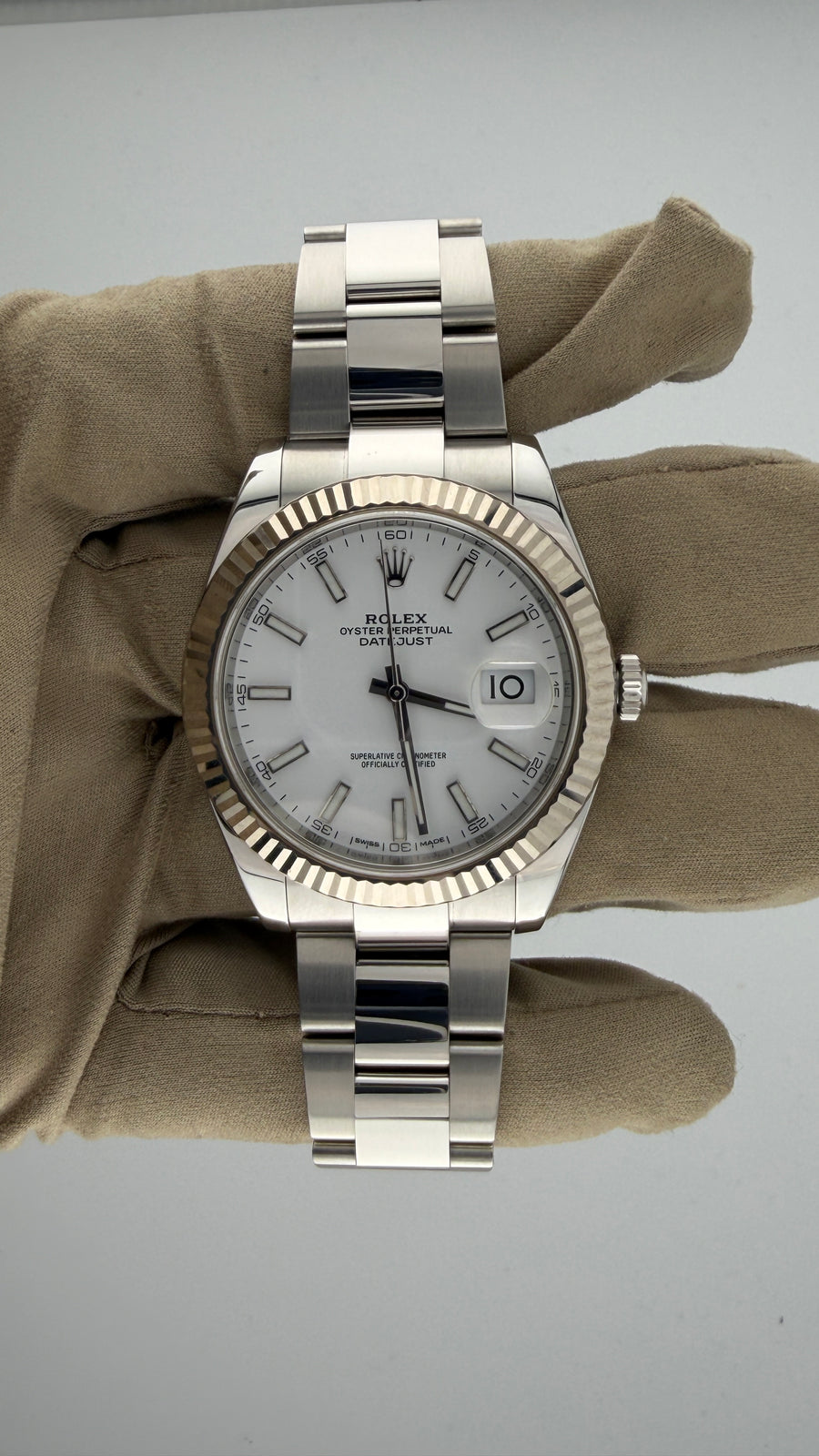 2018 Rolex Date-Just 41 White Stick Dial 126334 (Watch, Card, WT, Box & Booklets) - Image 3
