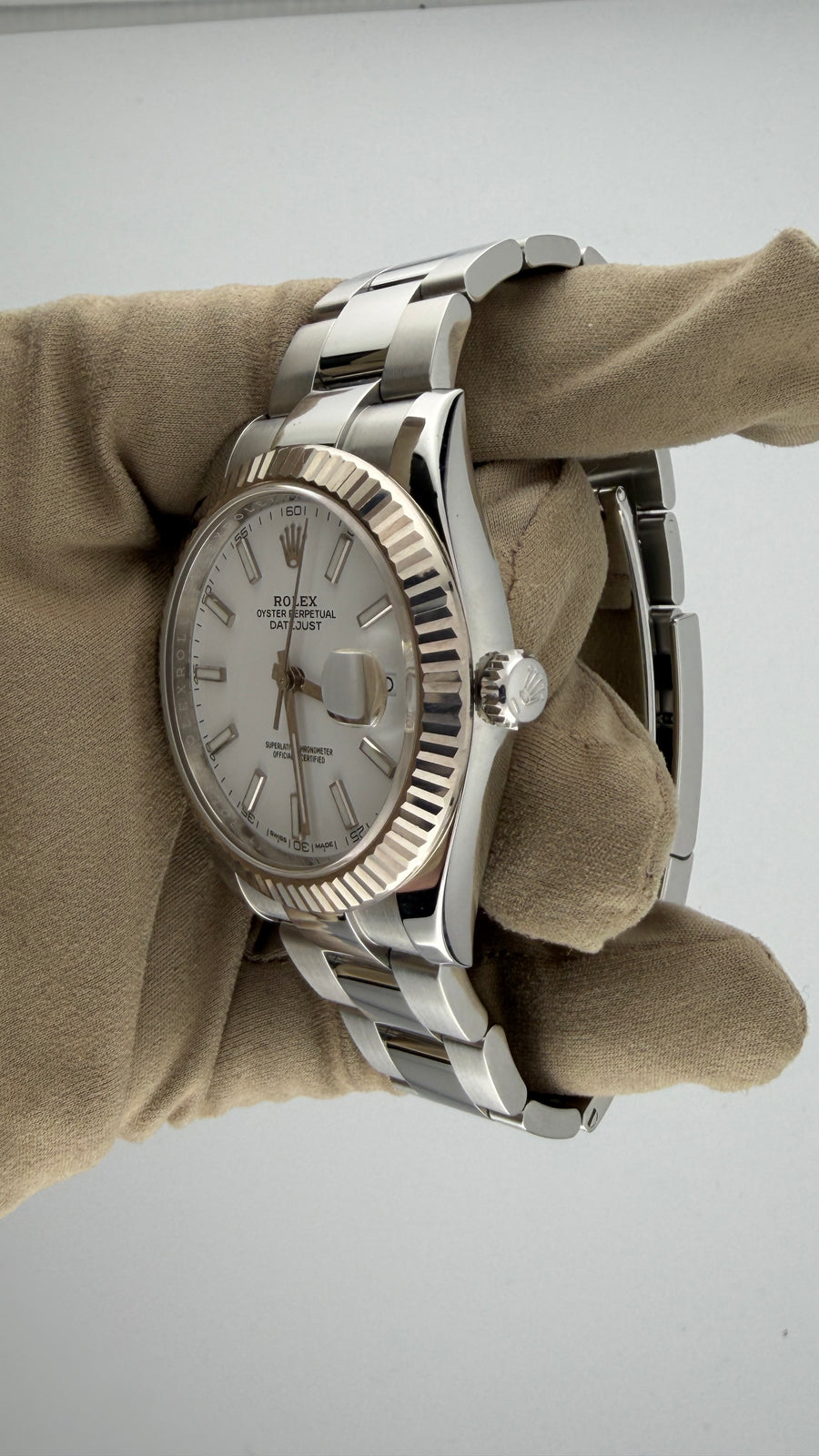 2018 Rolex Date-Just 41 White Stick Dial 126334 (Watch, Card, WT, Box & Booklets) - Image 4