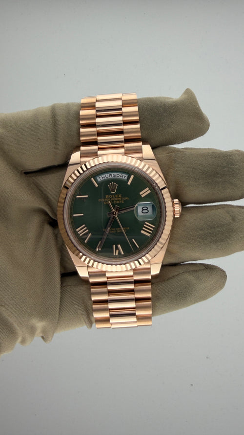 2024 Rolex Day-Date 40 Olive Dial 228235 (Watch, Card, WT, Box & Booklets)