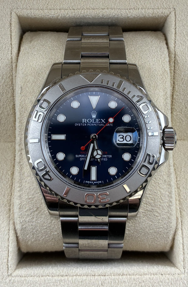 2008 Rolex Yacht-Master 40 Steel/Platinum Blue Dial 116622 (Watch & Box)