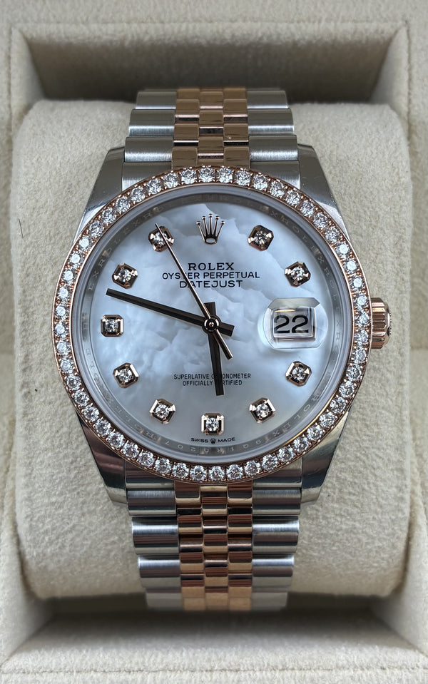 2023 Rolex Datejust 36 Two-Tone Diamond MOP 126281RBR (Watch, Box & Papers)