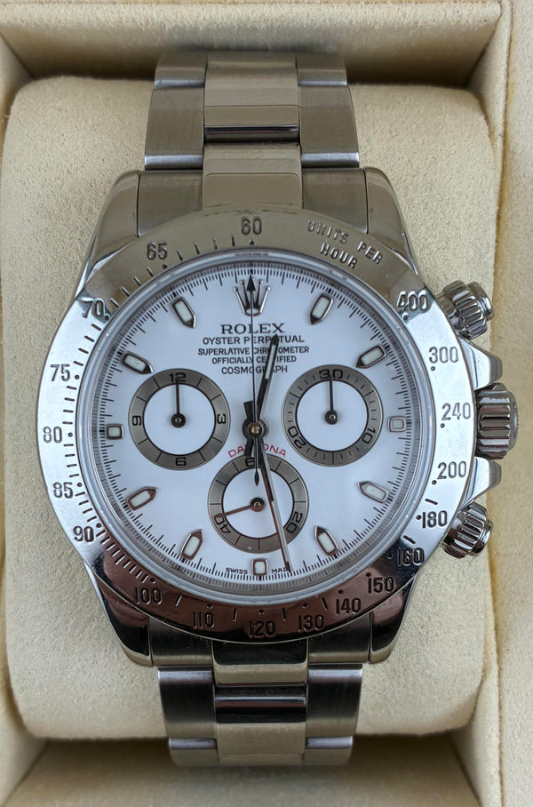 2000 Rolex Daytona White Dial 116520 (Watch, Box & Booklets)