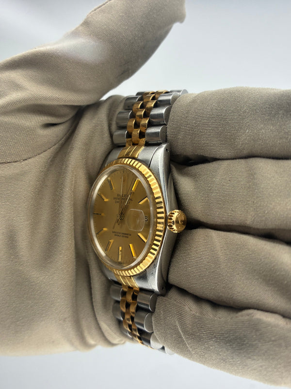 1984 Rolex Date-Just 36 Champagne Dial 16013 (Watch, Card, WT, Box & Booklets)