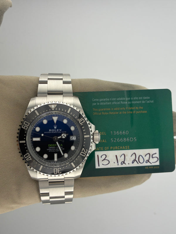 2025 Rolex Deepsea 136660 "James Cameron" (Watch, Card, Box & Booklets)