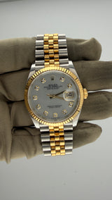 2023 New Rolex Datejust 36mm Two-Tone Mother-of-Pearl Diamond Dial Ref. 126233 (Watch, Card) - Thumb 2