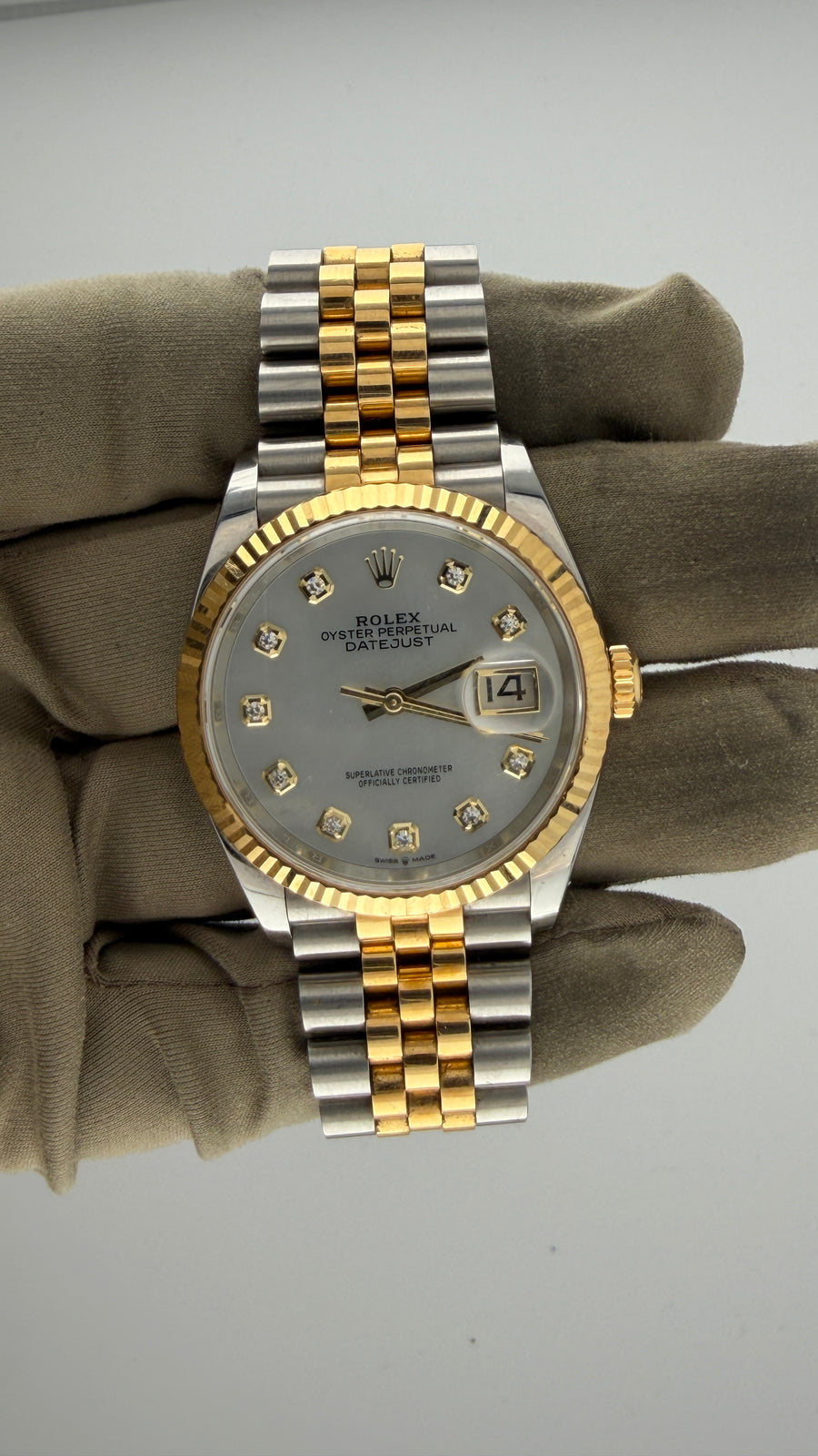 2023 New Rolex Datejust 36mm Two-Tone Mother-of-Pearl Diamond Dial Ref. 126233 (Watch, Card) - Image 2