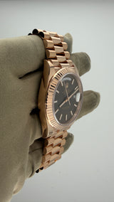 2025 New Rolex Day-Date 40 18k Everose Gold Chocolate Dial Ref. 228235 (Watch, Card, WT) - Thumb 10