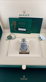 2025 New Rolex Day-Date 40 Platinum Ice Blue Baguette Diamond Dial & Bezel 228396TBR (Watch, Card, 2 Tags, Box & Booklets) - Thumb 2