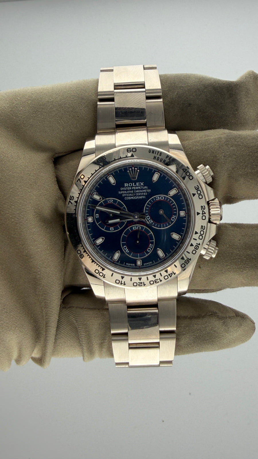 2019 New Rolex Daytona 40mm 18k White Gold Blue Dial Ref. 116509 (Watch, Card, WT) - Image 3