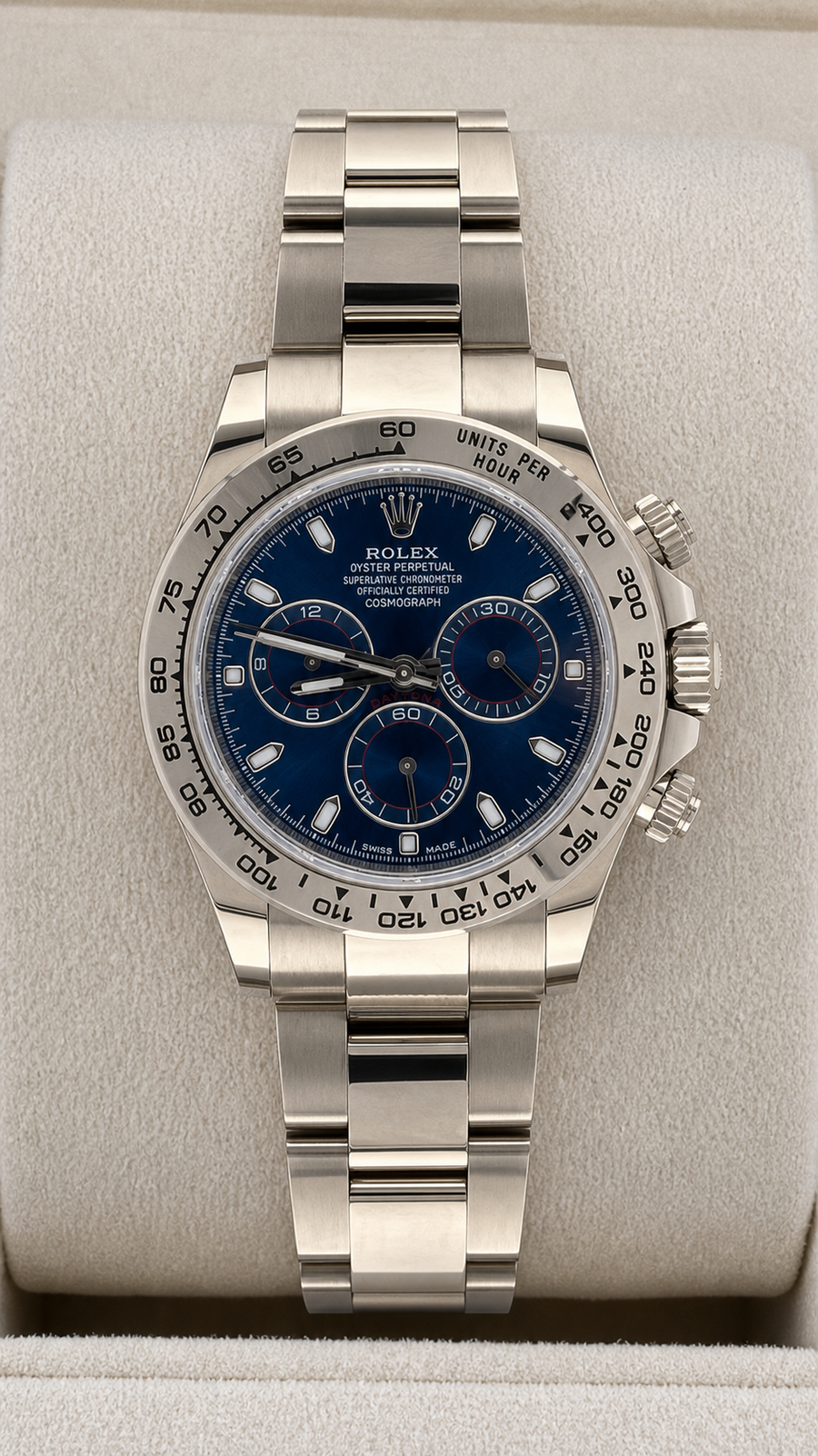 2019 New Rolex Daytona 40mm 18k White Gold Blue Dial Ref. 116509 (Watch, Card, WT) - Image 1