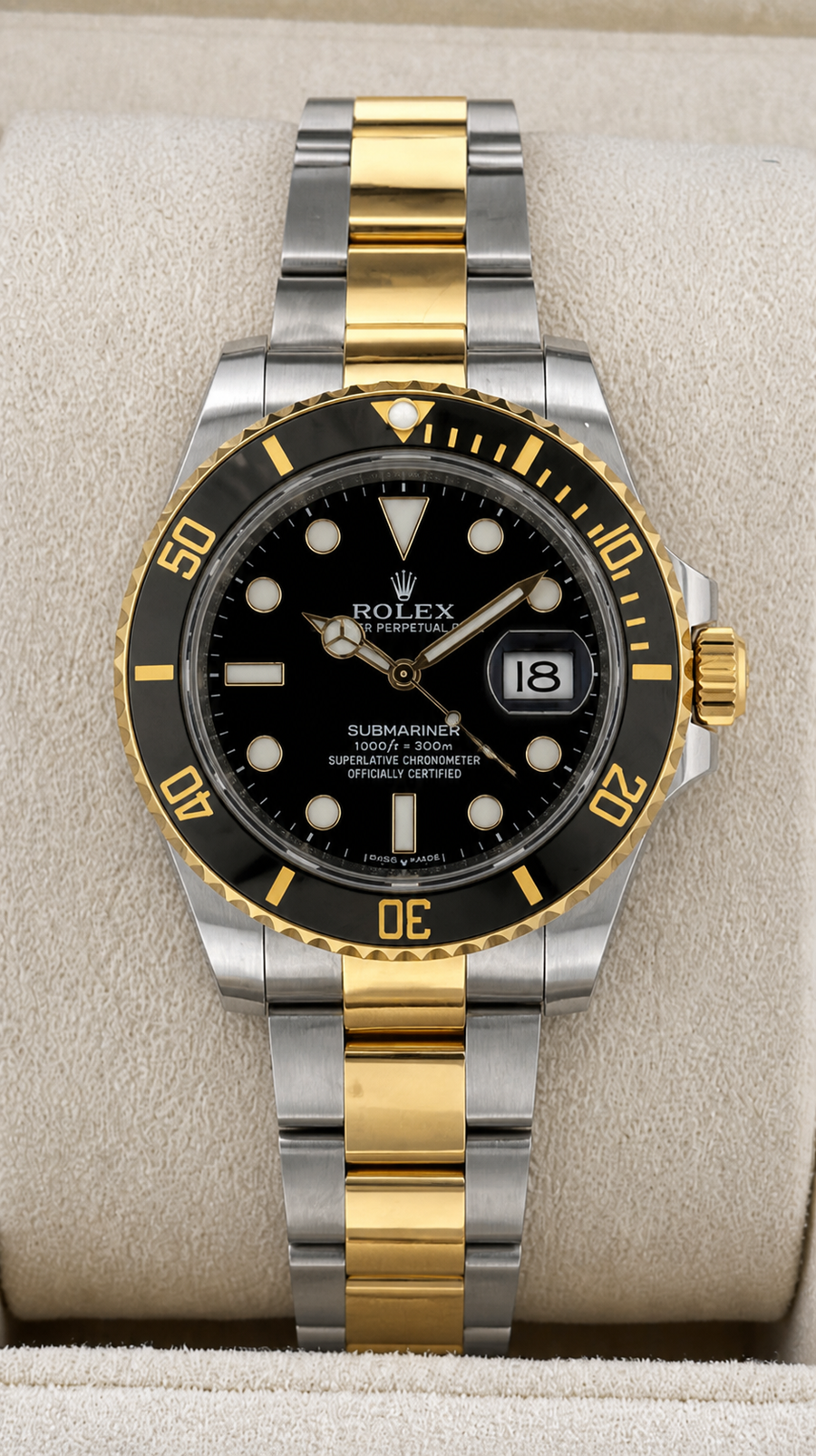 2016 New Rolex Submariner Date 40mm Two-Tone Black Dial Ref. 116613LN (Watch, Card) - Image 1