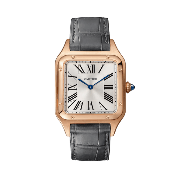 Cartier Santos Dumont Silver Leather 31.4mm