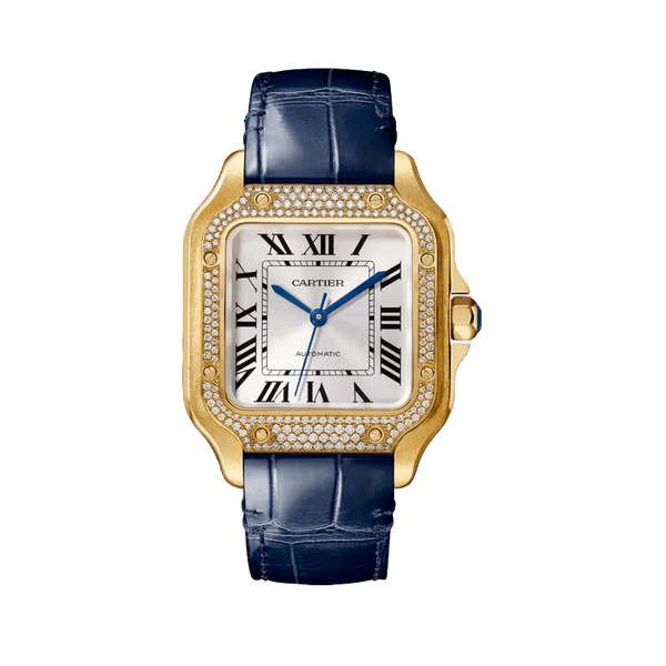 Cartier Santos De Cartier White Leather 35.1mm