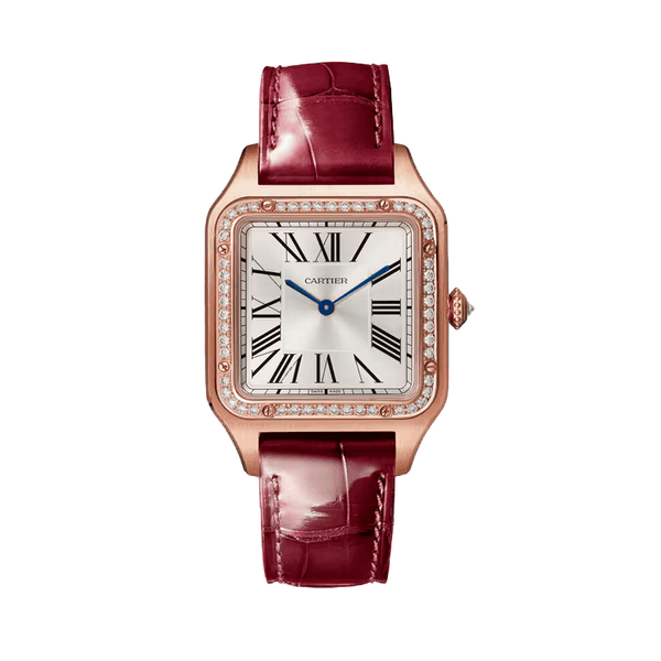 Cartier Santos Dumont Silver Leather 31.4mm