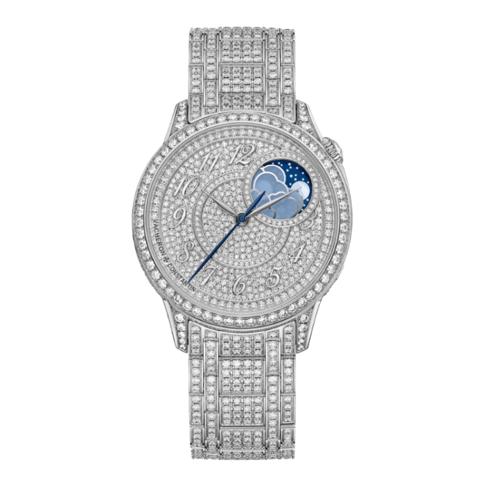 Vacheron Constantin Égérie Moon Phase Diamond Pave White Gold 37mm - Image 1