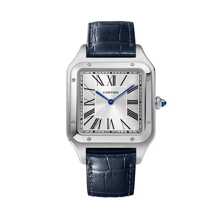Cartier Santos Dumont Silver Leather 33.9mm - Image 1