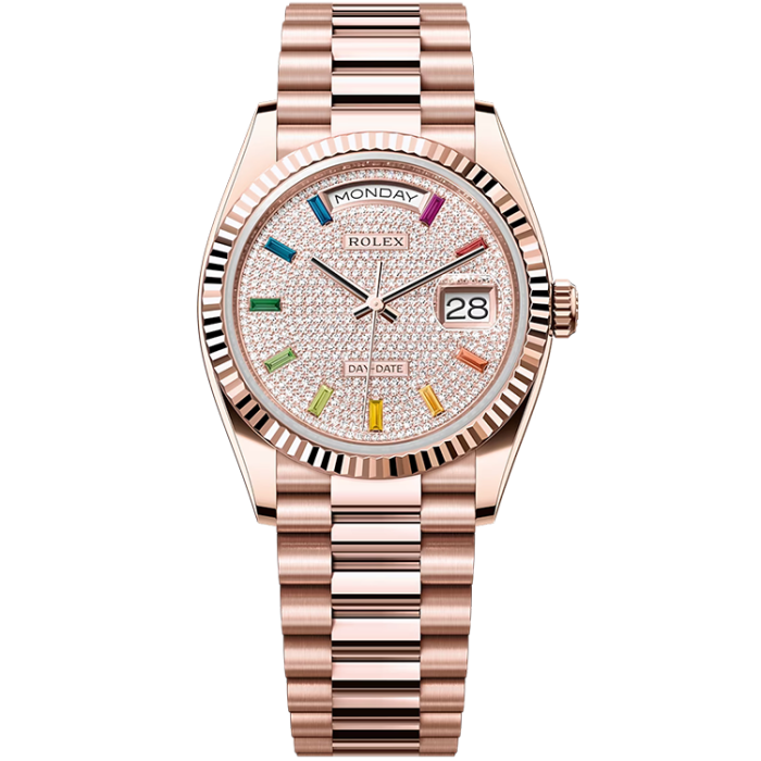 Rolex Day-Date Diamond Pave Rose Gold 36mm - Image 1