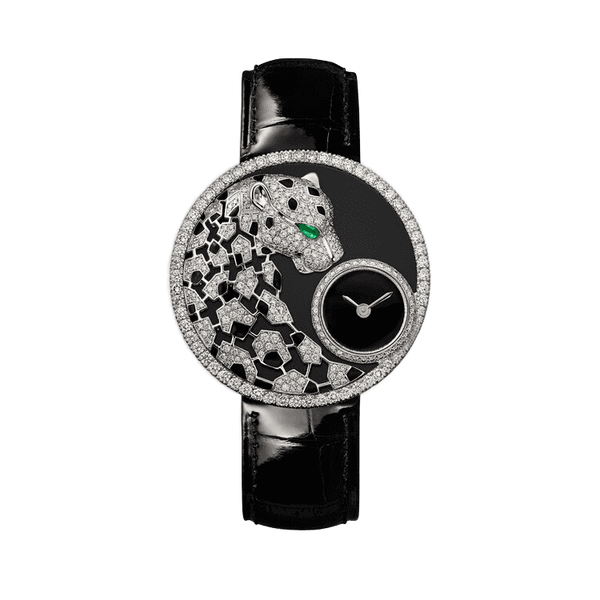 Cartier Panthère Jewelry Black Leather 23.6mm