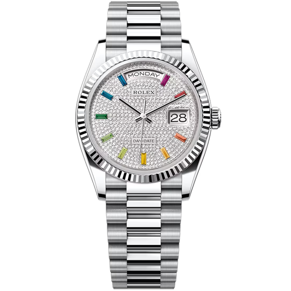 Rolex Day-Date Diamond Pave Platinum 36mm