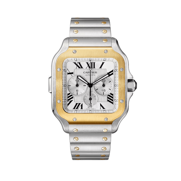Cartier Santos Chronograph White Steel 44.9mm