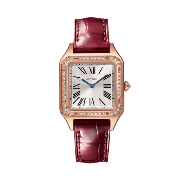 Cartier Santos Dumont Silver Leather 27.5mm