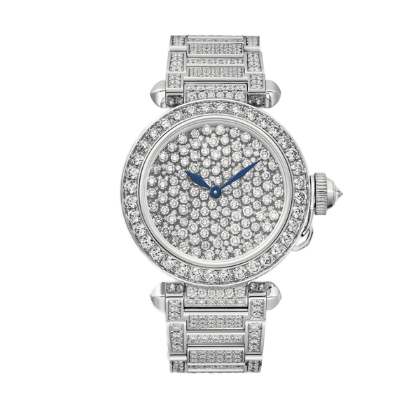 Cartier Pasha Diamond Pave White Gold 35mm