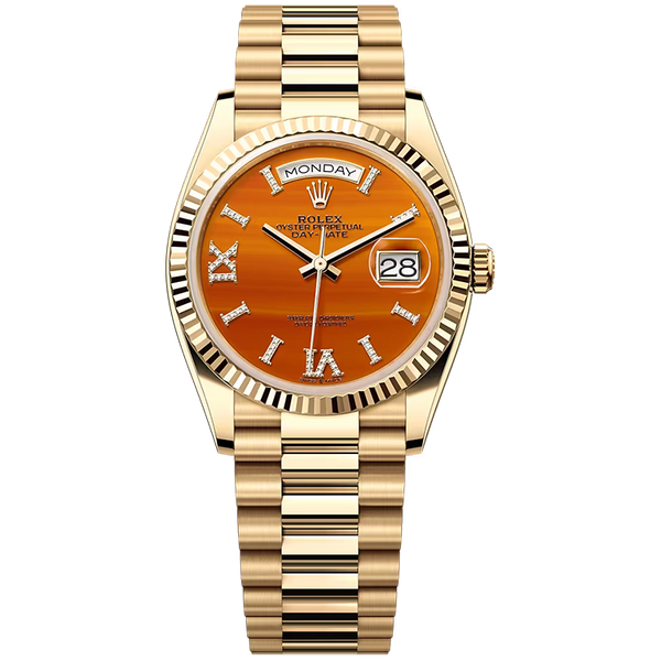 Rolex Day-Date Orange Yellow Gold 36mm